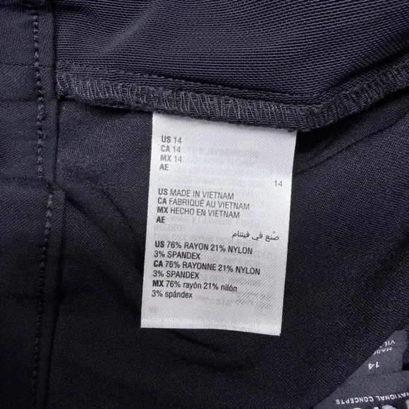 INC International Concepts Black Flare Leg Pull On Pants Size 14 Stretch - Picture 4 of 9